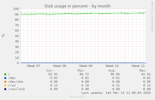 Disk usage in percent